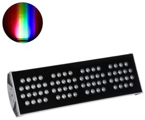 GloboStar FLOOD-TENA 90226 Προβολέας Wall Washer για Φωτισμό Κτιρίων LED 144W 12240lm 10° DC 24V Αδιάβροχο IP65 L57 x W18 x H19.5cm RGBW DMX512 - Ασημί - 3 Years Warranty