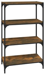 vidaXL Βιβλιοθήκη Καπνιστή Δρυς 60 x 33 x 100 εκ. Επεξ. Ξύλο &amp; Ατσάλι