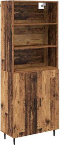 vidaXL Highboard 2 pcs Παλιό Ξύλο 69,5 x 32,5 x 180 εκ