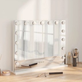 vidaXL Καθρέφτης Vanity LED Λευκό 58 x 10 x 47 εκ Γυαλί και Χάλυβας