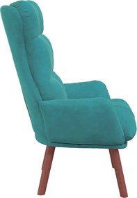 vidaXL Πολυθρόνα Τιρκουάζ 69 x 74 x 93 εκ. Βελούδο