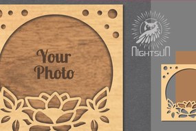 Intra απο ξύλο plywood  Χρώμα wenge 3mm-4mm πάχος - Κορνίζα φωτογραφιών Flowers 6 Δίασταση 20x25 cm INTRAFABR-94749049
