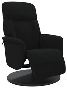 vidaXL Πολυθρόνα Ανακλινόμενη με Υποπόδιο Μαύρη Βελούδινη