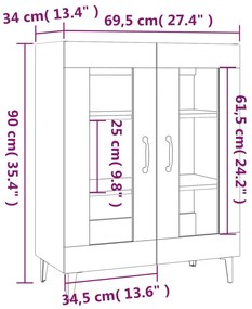 ΝΤΟΥΛΑΠΙ ΓΚΡΙ SONOMA 69,5 X 34 X 90 ΕΚ. ΑΠΟ ΕΠΕΞΕΡΓΑΣΜΕΝΟ ΞΥΛΟ 817337