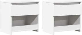 vidaXL Κομοδίνα 2 τεμ. Λευκά 40 x 30 x 39 εκ. από Επεξ. Ξύλο