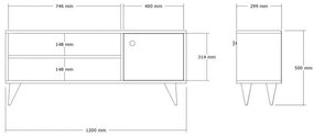 Έπιπλο τηλεόρασης Wison pakoworld σε oak απόχρωση 120x29x50εκ