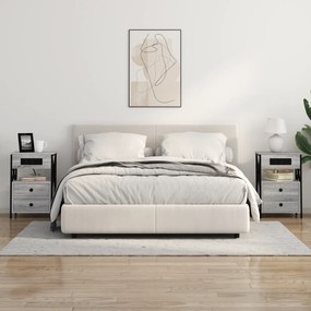 vidaXL Κομοδίνο 2 pcs Γκρι sonoma 40 x 31 x 60 εκ. Επεξεργασμένο ξύλο