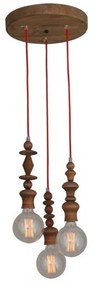 Φωτιστικό κρεμαστό MELODY AGED ξύλινο HL-042R-3P Homelighting-77-2739-Φυσικό 77-2739