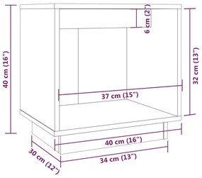 ΚΟΜΟΔΙΝΑ 2 ΤΕΜ. ΜΑΥΡΑ 40 X 30 X 40 ΕΚ. ΑΠΟ ΜΑΣΙΦ ΞΥΛΟ ΠΕΥΚΟΥ 813344