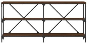 vidaXL Τραπέζι Κονσόλα Καφέ Δρυς 160x30x75 εκ. Επεξ. Ξύλο/Σίδηρος