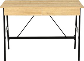 Γραφείο Με 2 Συρτάρια & Ντουλάπι (110x55x75) Spitishop Vivo Natural/Black