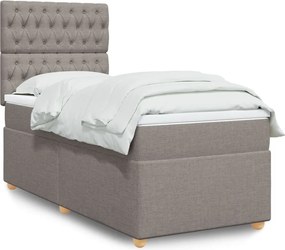 vidaXL Κρεβάτι Boxspring με Στρώμα Taupe 80x200 εκ. Υφασμάτινο