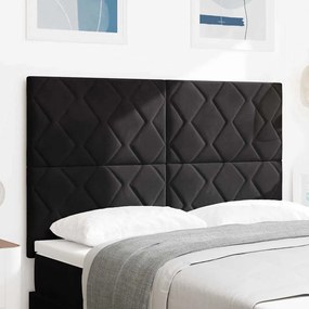 vidaXL Μαύρο Κεφαλάρι με Διαμαντάκια 140 cm - Βελούδινο