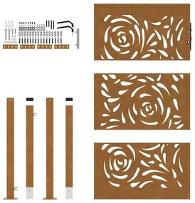 vidaXL Πόρτα Κήπου 100x150 εκ. από Ατσάλι με Σχέδιο Φλόγας για Αντοχή στις Καιρικές Συνθήκες