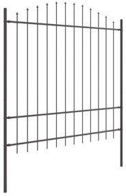 vidaXL Φράχτης κήπου  με καμπύλη κορυφή, Γκρι, 13,6x1,75 μ, Χάλυβας