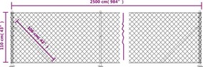 vidaXL Συρματόπλεγμα Περίφραξης Πράσινο 1,1 x 25 μ. με Βάσεις Φλάντζα