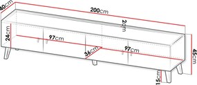 Έπιπλο τηλεόρασης Vurkizo 200 4D - 200.00Χ40.00Χ45.00cm