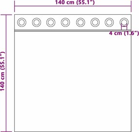 vidaXL Βελούδινες Κουρτίνες 2 pcs Κρεμ 140 x 140 cm Βελούδο