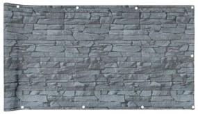 Περίφραξη Μπαλκονιού Σχέδιο Ledge Stone Γκρι 500x75 εκ. PVC - Γκρι