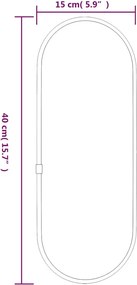 vidaXL Καθρέφτης Τοίχου Οβάλ Μαύρος 40x15 εκ.