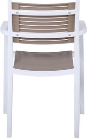 AKRON Πολυθρόνα PP-UV Άσπρο - Sand Beige   1τμχ