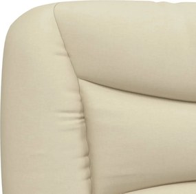 vidaXL Κρεβάτι με Στρώμα Hvar Κρεμ 200x200 εκ. Υφασμάτινο
