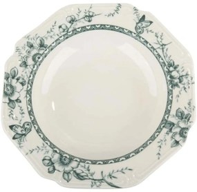 Πιάτο Βαθύ Tiffany PR24324G02 Φ23cm White-Green Oriana Ferelli® Πορσελάνη