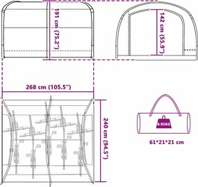 vidaXL Σκηνή Γκρι και πορτοκαλί 268 x 240 x 191 cm Πολυεστέρας