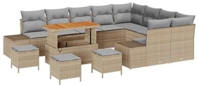 vidaXL Σετ Καναπέ Κήπου 12 pcs Μπεζ, Ανοιχτό Γκρι 110 x 55 x 71 εκ