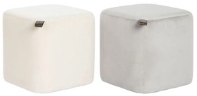 Υποπόδια DKD Home Decor Κίτρινο Μπλε Μπεζ Γκρι Scandi 35 x 35 x 35 cm (x2)