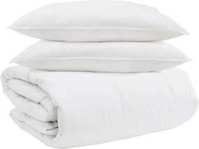 vidaXL Σετ Παπλωμάτων με μαξιλάρι 3 pcs Λευκό Φτέρος