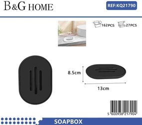 Σαπουνοθήκες μπάνιου πλαστικές - Σετ 9pcs - Black - 21790