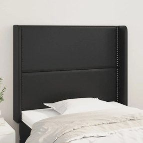 vidaXL Κεφαλάρι με Πτερύγια Μαύρο 93x16x118/128 εκ. Συνθ. Δέρμα