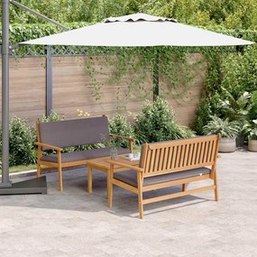 vidaXL Σετ Καναπέ Κήπου 3 pcs Καφέ 75 x 45 x 38 εκ. Μασίφ ξύλο ακακίας