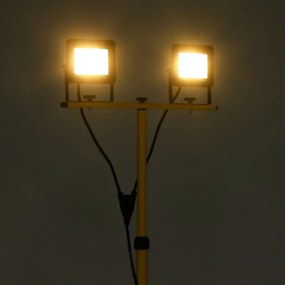 vidaXL Προβολέας LED με Τρίποδο Θερμό Λευκό 2 x 30 W