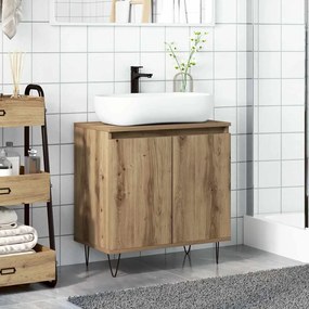 vidaXL Ντουλάπι Μπάνιου Δρυς τεχνίτης 58 x 33 x 60 εκ από Επεξεργ Ξύλο