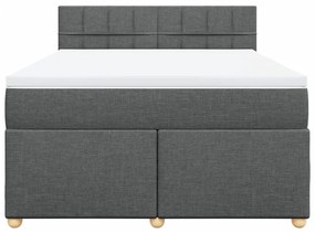 ΚΡΕΒΑΤΙ BOXSPRING ΜΕ ΣΤΡΩΜΑ ΣΚΟΥΡΟ ΓΚΡΙ 140X190 ΕΚ. ΥΦΑΣΜΑΤΙΝΟ 3286676