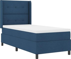 vidaXL LED Κρεβάτι με βάθρο με κεφαλάρι Μπλε 100 x 200 cm ύφασμα