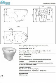 Ponte Giulio 130 Series B40-CAO-0226 - Κρεμαστη Λεκάνη ΑμΕΑ