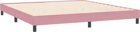 vidaXL Κρεβάτι Boxspring με Στρώμα Ροζ 180x210 εκ. Βελούδινο