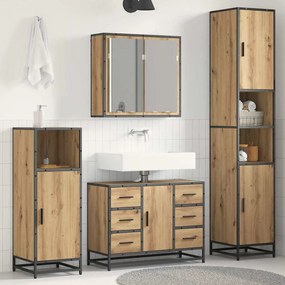 vidaXL Σετ Επίπλων Μπάνιου 3 pcs Artisan Oak Επεξεργασμένο ξύλο