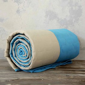Κουβερλί Μονό (160x240) 2 Όψεων Nima Bed Linen Deploy Πετρόλ,Μπεζ