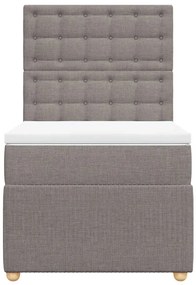 vidaXL Κρεβάτι Boxspring με Στρώμα Taupe 80x200 εκ. Υφασμάτινο