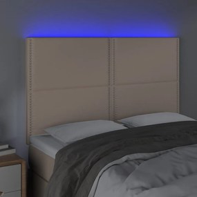 Κεφαλάρι Κρεβατιού LED Καπουτσίνο 144x5x118/128 εκ - Καφέ