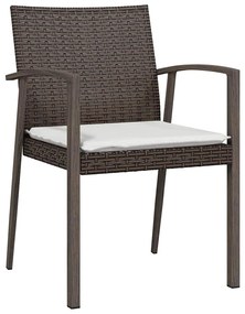 vidaXL Σέτ φαγητού για κήπο 5 pcs Καφέ Πολυ ράταν