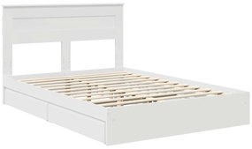 vidaXL Κρεβάτι Αποθήκης Λευκό 150 x 200 cm Επεξεργασμένο ξύλο