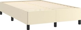 vidaXL Πλαίσιο Κρεβατιού χωρίς στρώμα Κρεμ 120x190 εκ.Συνθ. Δέρμα