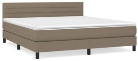 Κρεβάτι Boxspring με Στρώμα Taupe 160x200 εκ. Υφασμάτινο - Μπεζ-Γκρι