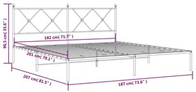 ΠΛΑΙΣΙΟ ΚΡΕΒΑΤΙΟΥ ΜΕ ΚΕΦΑΛΑΡΙ ΜΑΥΡΟ 180 X 200 ΕΚ. ΜΕΤΑΛΛΙΚΟ 376506