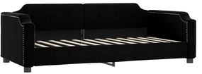 vidaXL Καναπές Κρεβάτι Συρόμενος Μαύρος 80x200 εκ Υφασμάτινος Συρτάρια